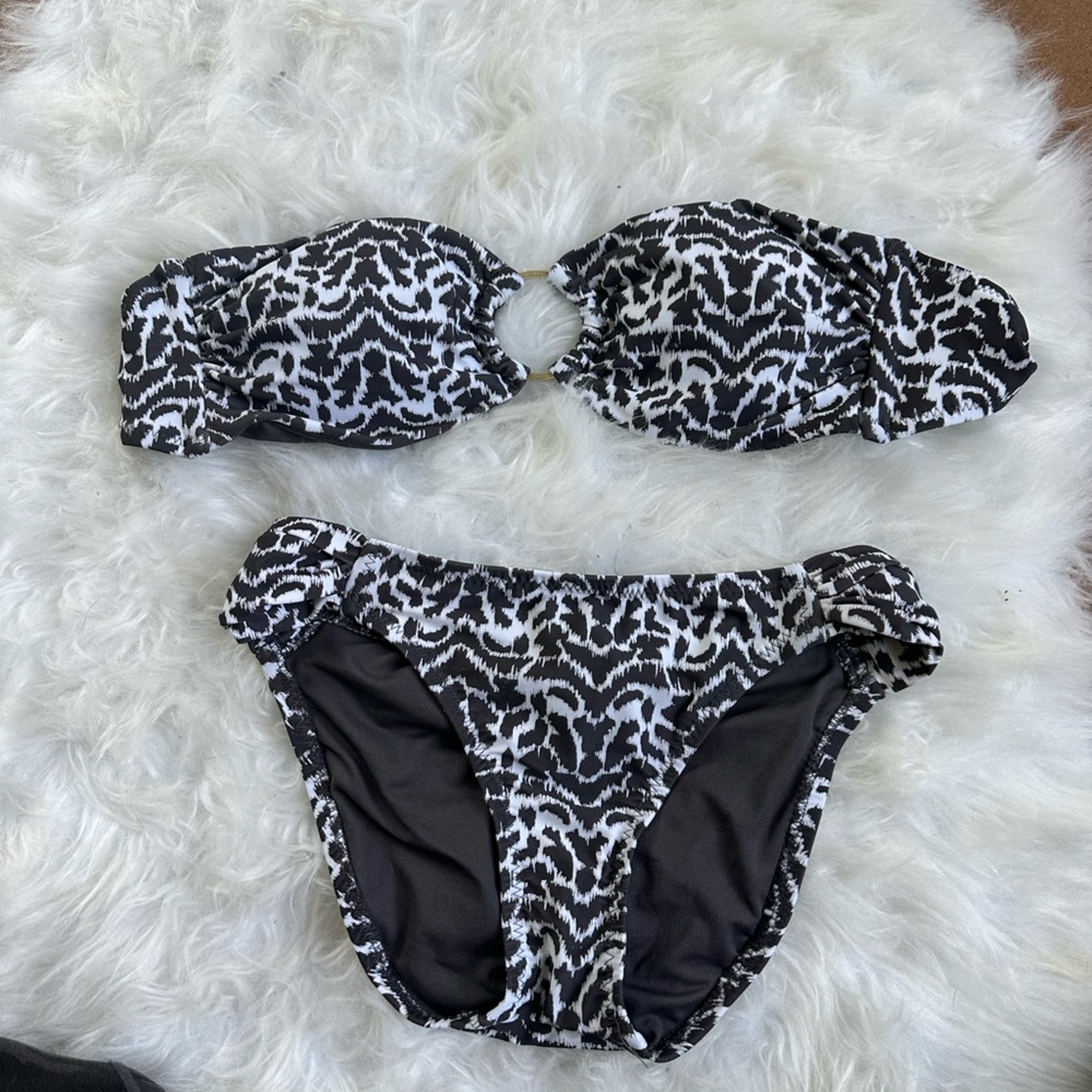 Mossimo Black leopard print two piece, bikini and size medium